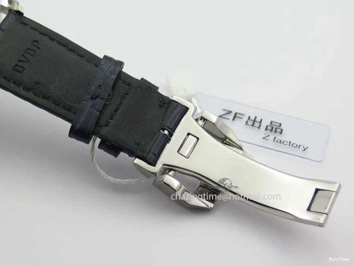 MIROTIME 0424 UrbanStyle Portuguese IW371446 ZF 1:1 Best Edition SS White Dial Blue Markers On Blue Leather Strap  A79350 V 7270